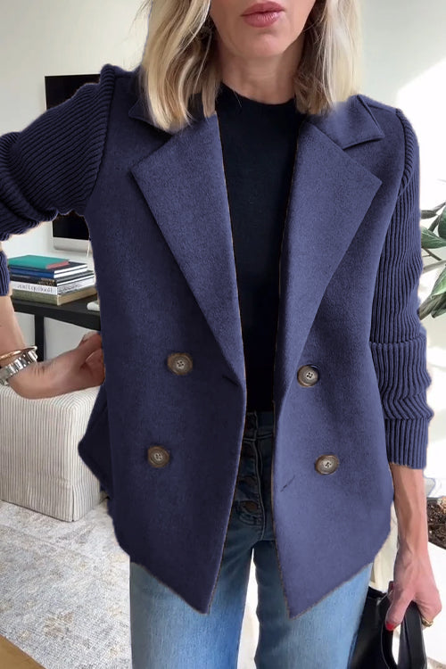 Lenora | Premium Chic Knitted Sleeve Blazer
