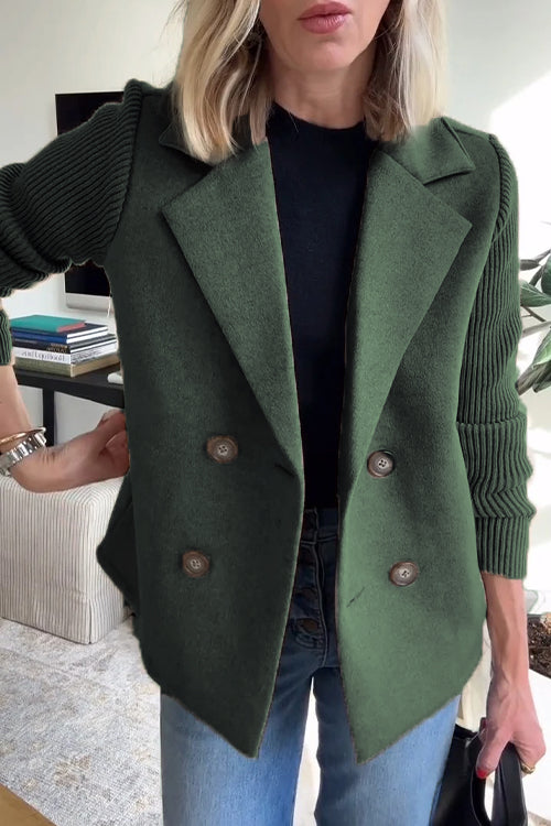 Lenora | Premium Chic Knitted Sleeve Blazer