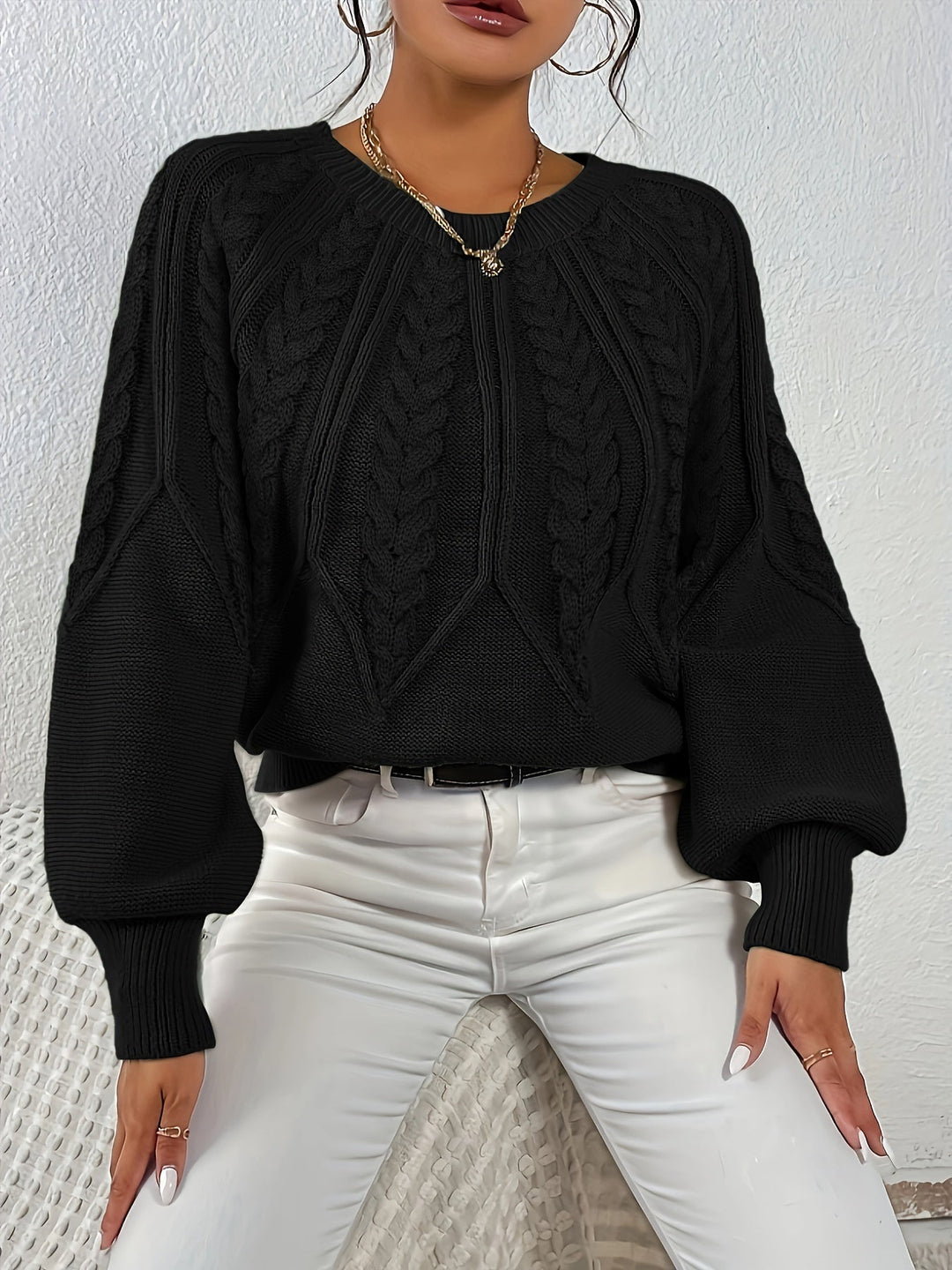 Eleanor | Relaxed Cable Knit Sweater