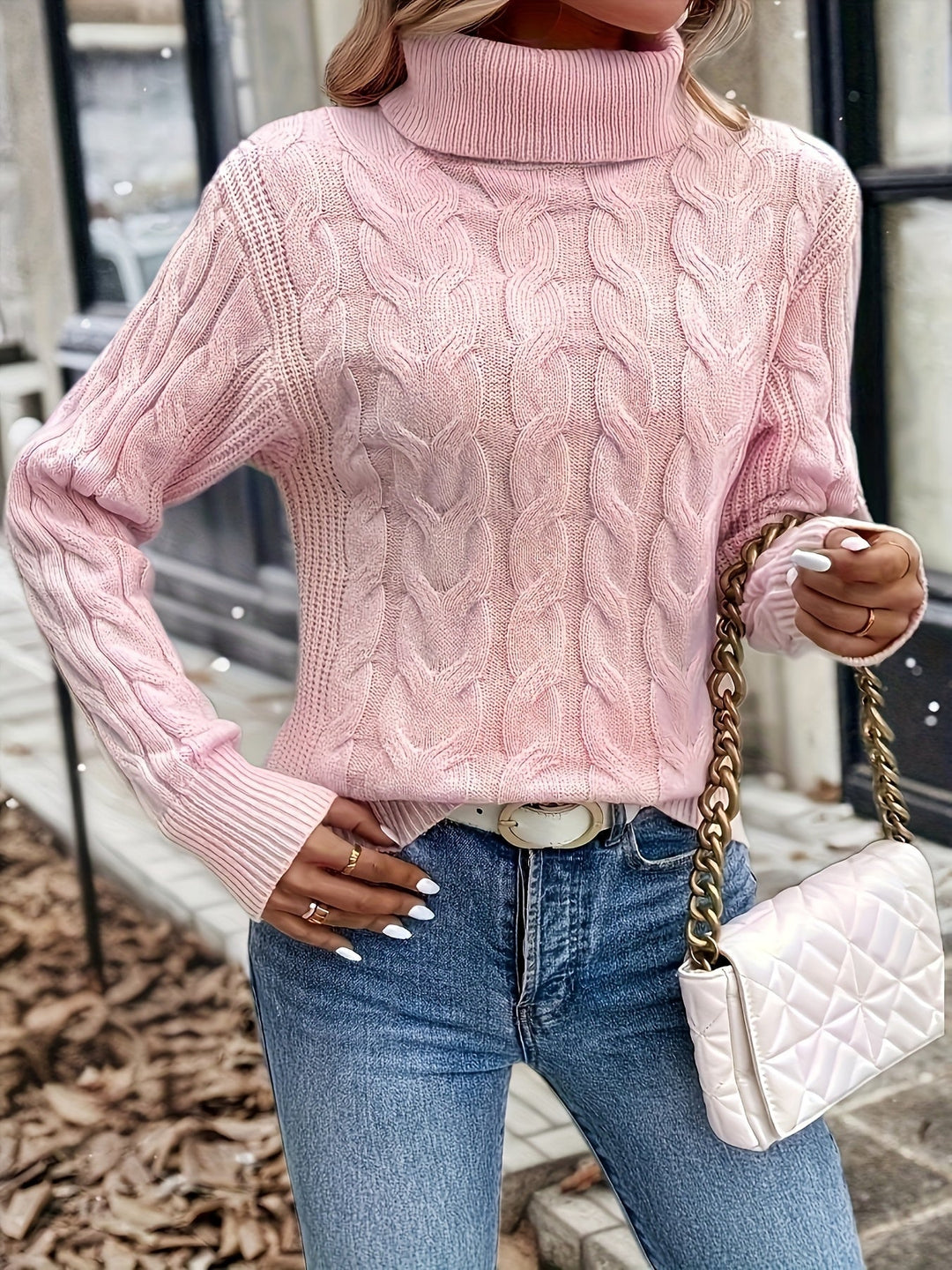 Celeste | Cozy Cable Knit Turtleneck