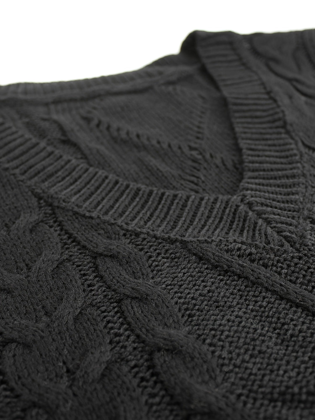 Cora | Cozy Cable Knit V-Neck Sweater Vest