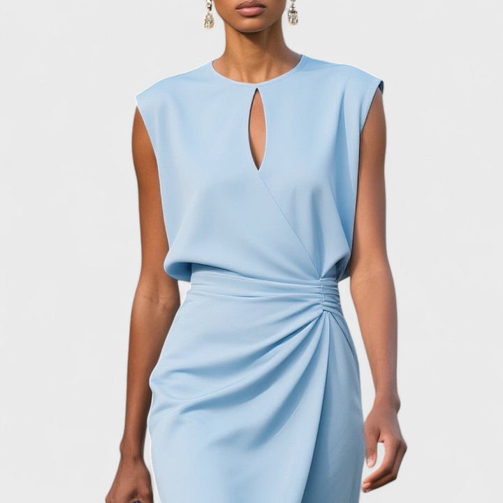 Elegant Figure Flattering Silhouette Matte Satin Crepe With Intricate Detailing Dress