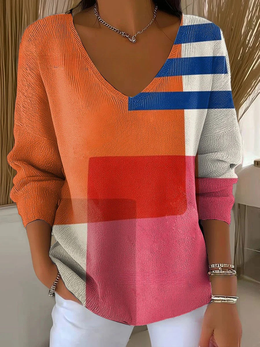 Beatrice – Knit Sweater with V-Neck