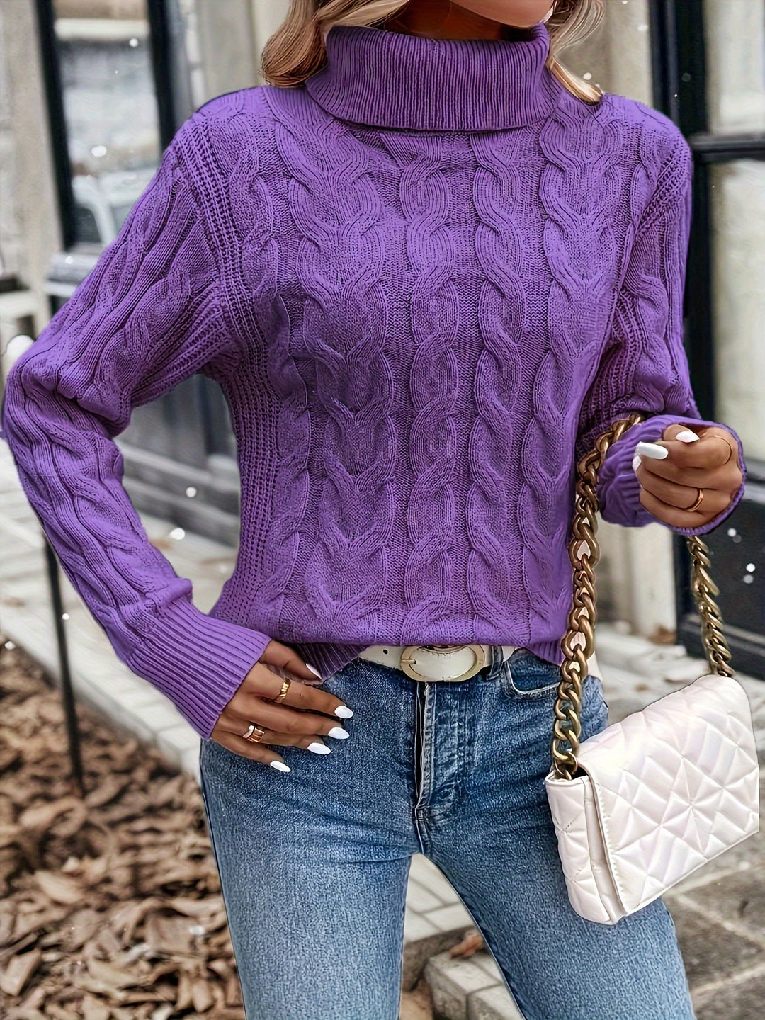 Celeste | Cozy Cable Knit Turtleneck