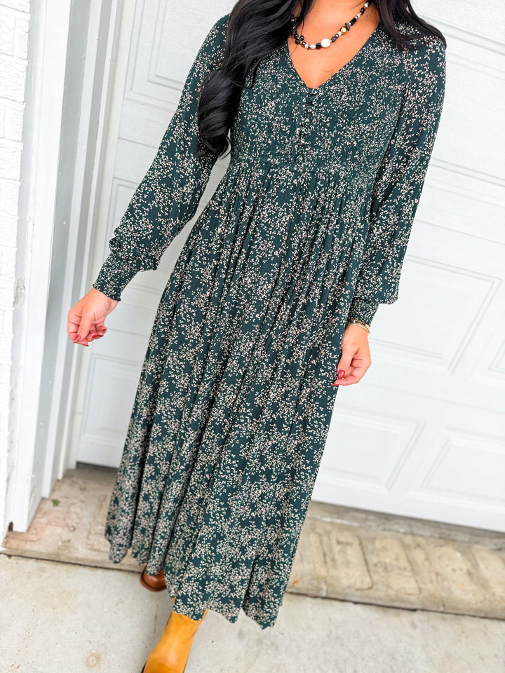 Brooklyn | Women's Maxi Dress with V-Neck and Print