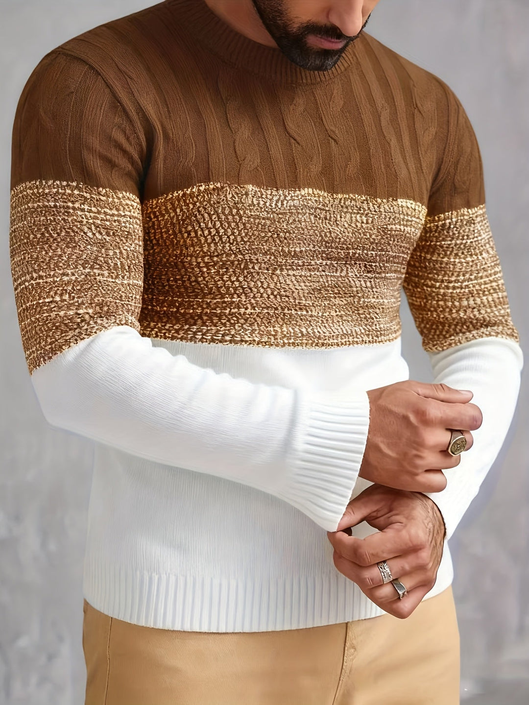 Graham | Color Block Crew Neck Sweater