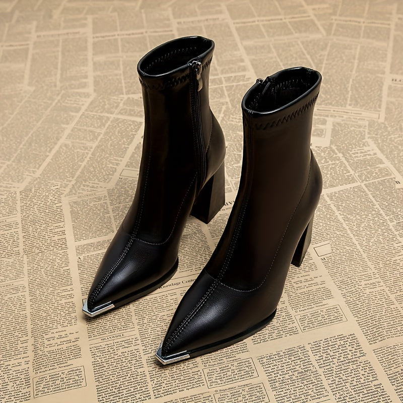Josephine | Pointed Chunky Heel Ankle Boots