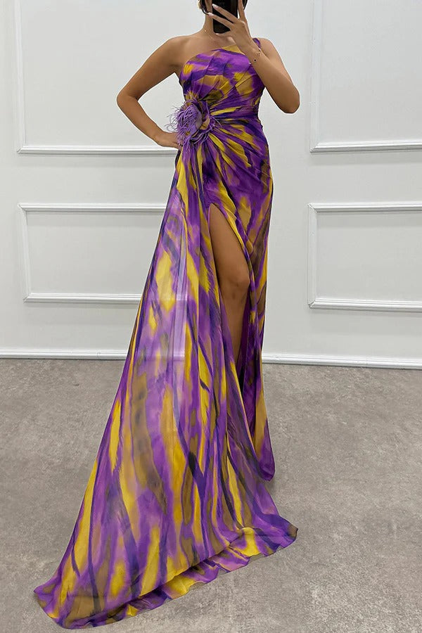 Elegant Vibrant Flowy A-Line Maxi Dress for Women&