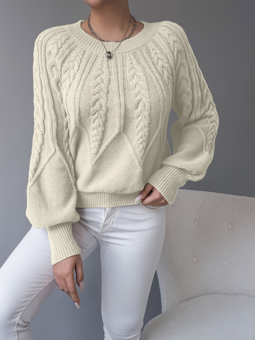 Elsie | Cable Knit Texture Sweater