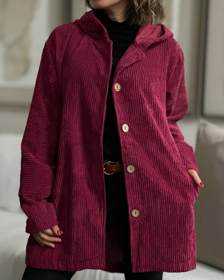 Cordia - Comfortable Cord Jacket with Hood