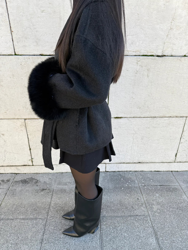 Ladies Winter Coat with Faux Fur Collar