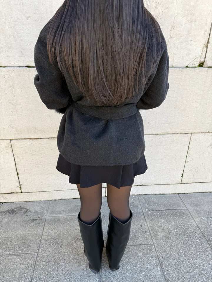 Ladies Winter Coat with Faux Fur Collar