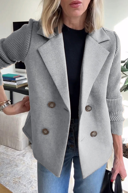 Lenora | Premium Chic Knitted Sleeve Blazer