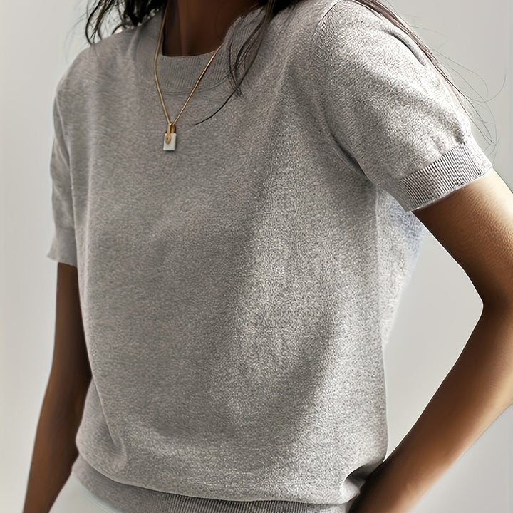 Harriet | Fine Knit Short Sleeve Sweater