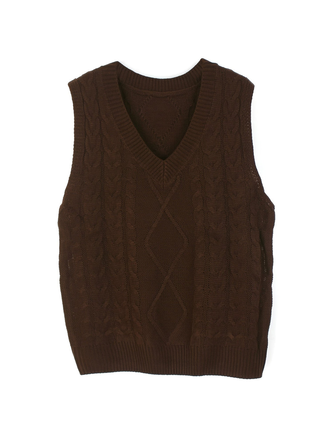 Cora | Cozy Cable Knit V-Neck Sweater Vest