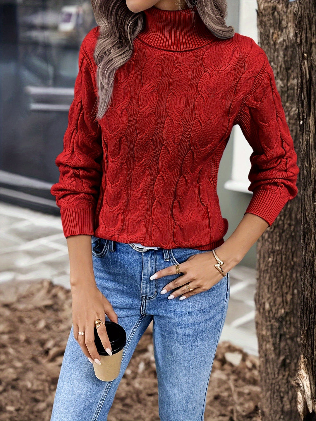 Celeste | Cozy Cable Knit Turtleneck