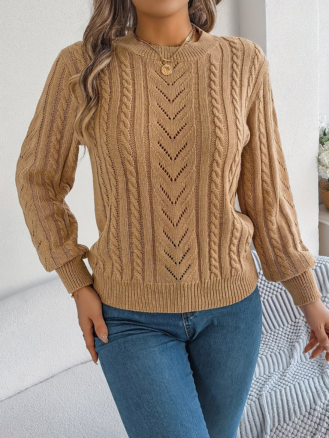 Blythe | Cable Knit Textured Sweater