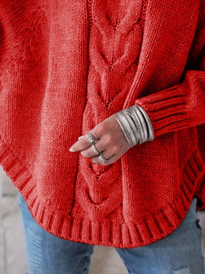 Gwendolyn | Cable Knit High Neck Sweater