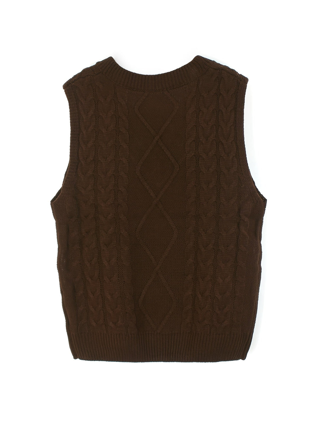 Cora | Cozy Cable Knit V-Neck Sweater Vest