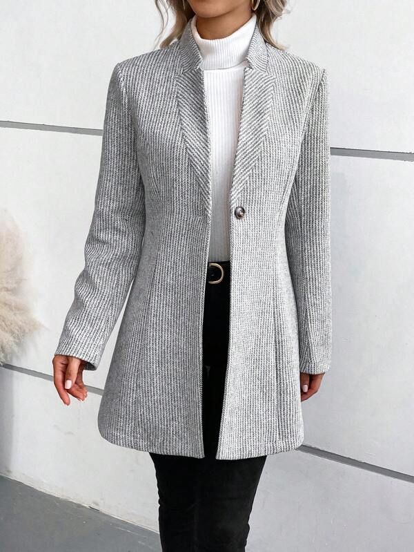 Tanja - Elegant Sleeveless Long Sleeve Overcoat