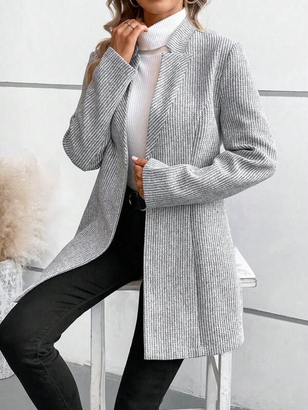 Tanja - Elegant Sleeveless Long Sleeve Overcoat