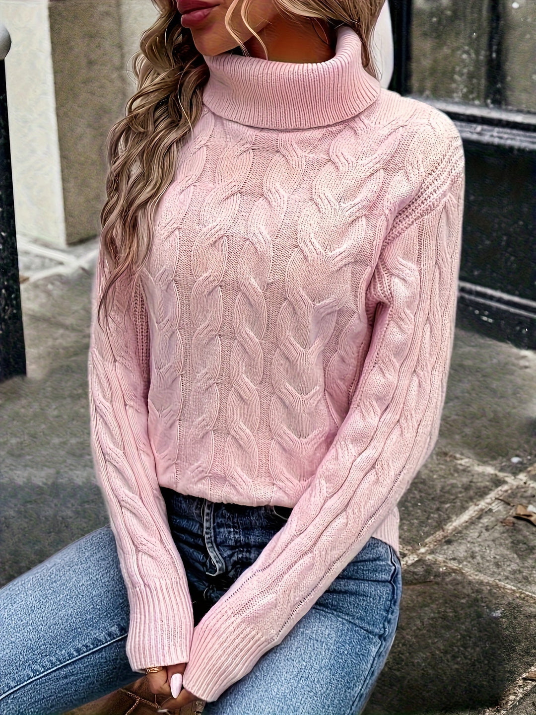 Celeste | Cozy Cable Knit Turtleneck
