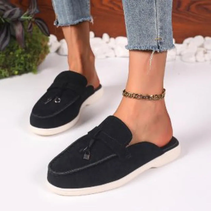 Oakley | Women's Loafer Mules with Tassels and Stitching
