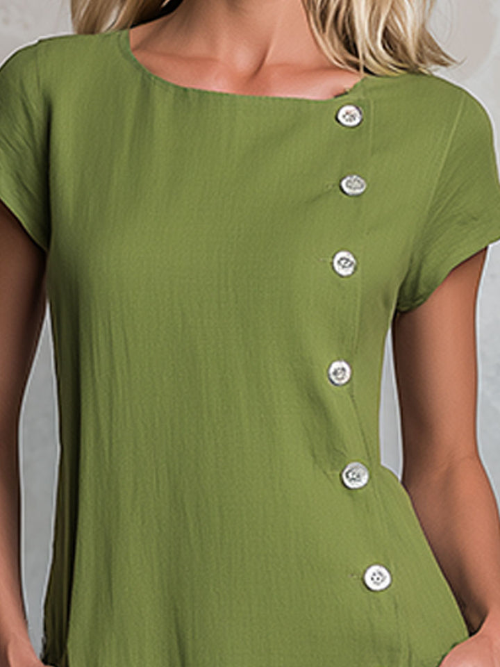 Women’s Cotton Linen Midi Dress – Retro Color Block Striped Casual Everyday Dress