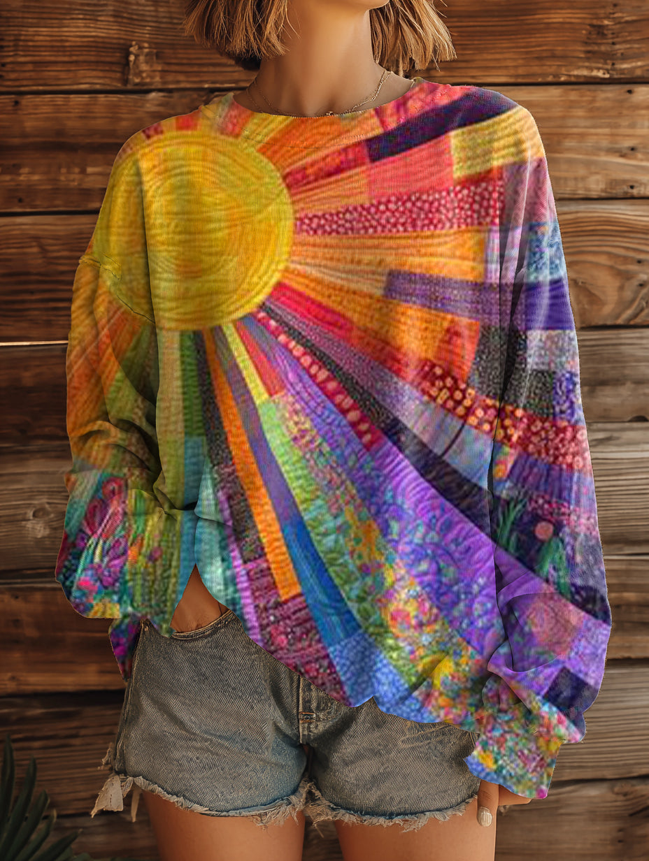 Sloane - Sun Collage Art Sweatshirt