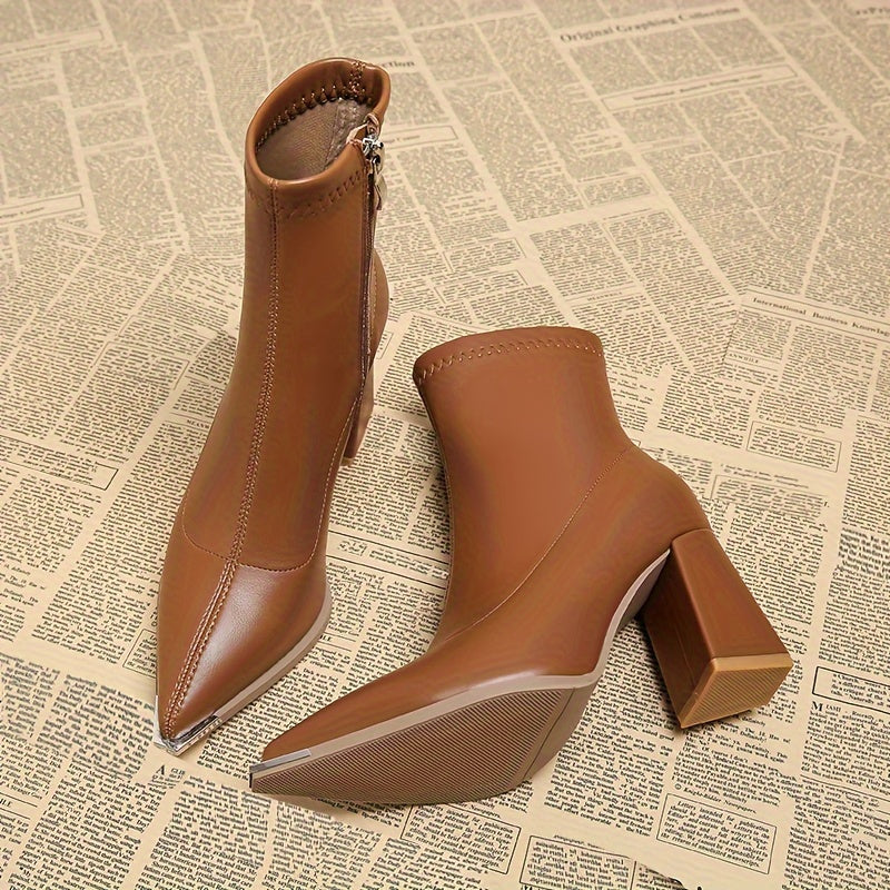 Josephine | Pointed Chunky Heel Ankle Boots