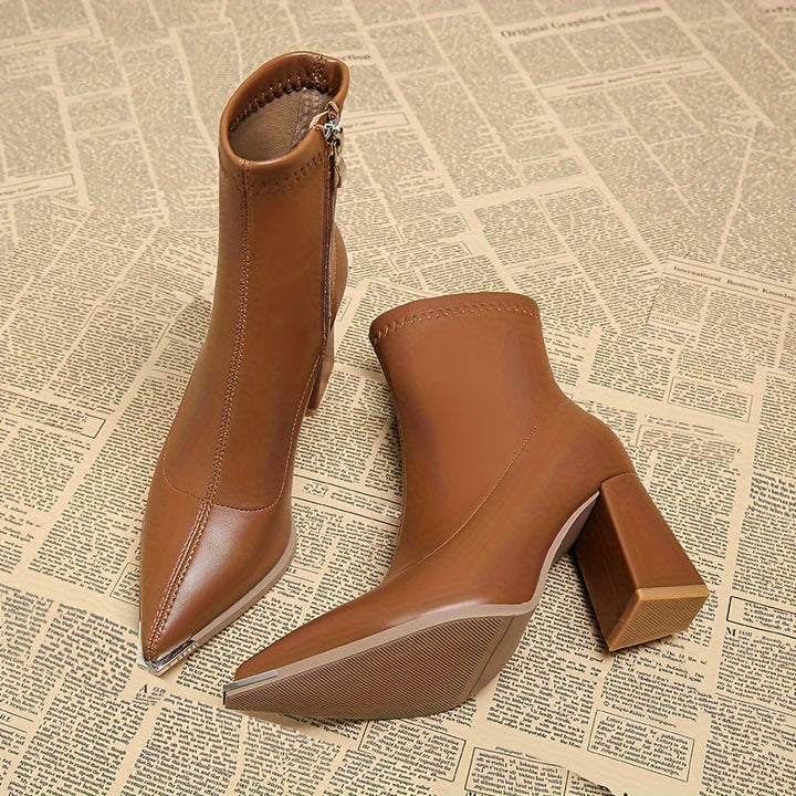 Josephine | Pointed Chunky Heel Ankle Boots
