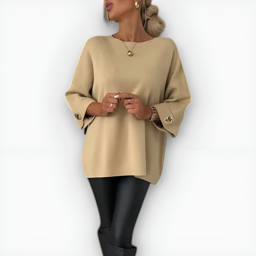 HAILEY – OVERSIZED BUTTON CUFF SWEATER