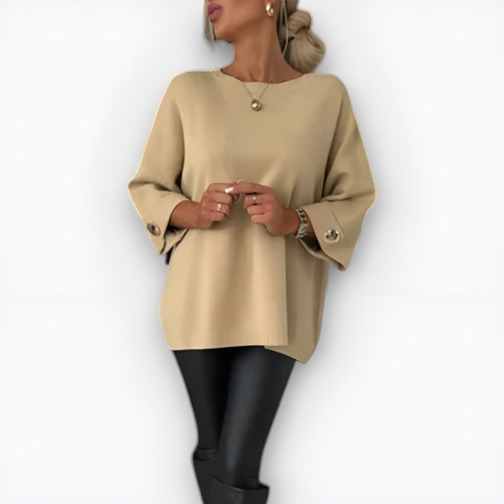 HAILEY – OVERSIZED BUTTON CUFF SWEATER