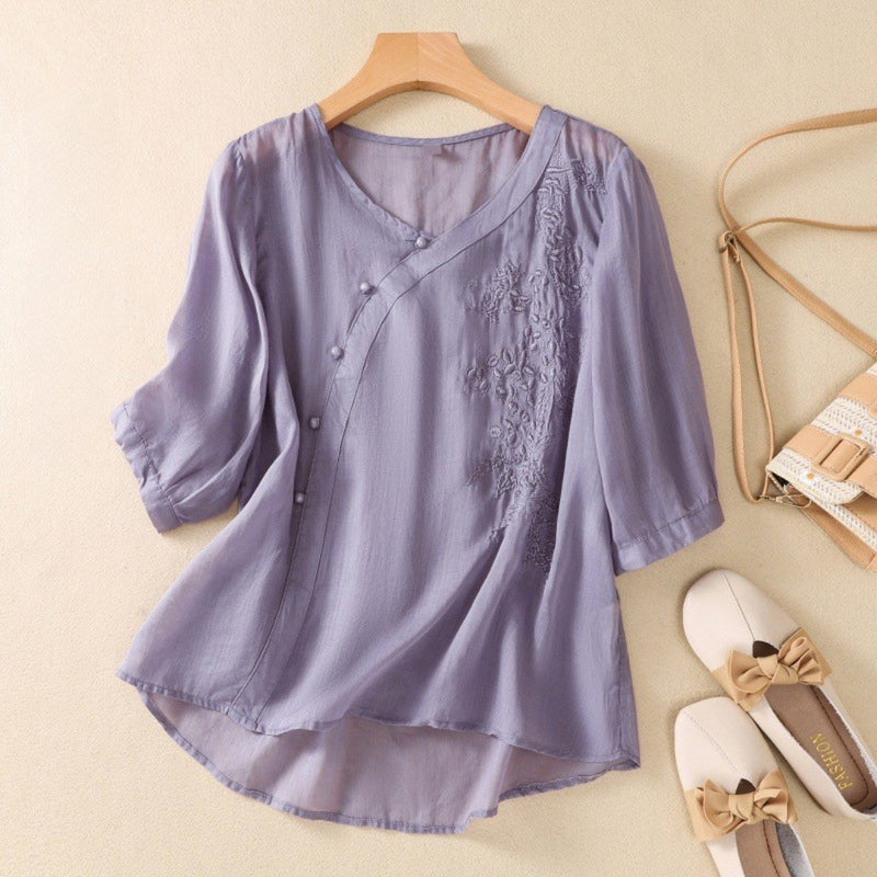 Stella - Asymmetrical Button Tunic