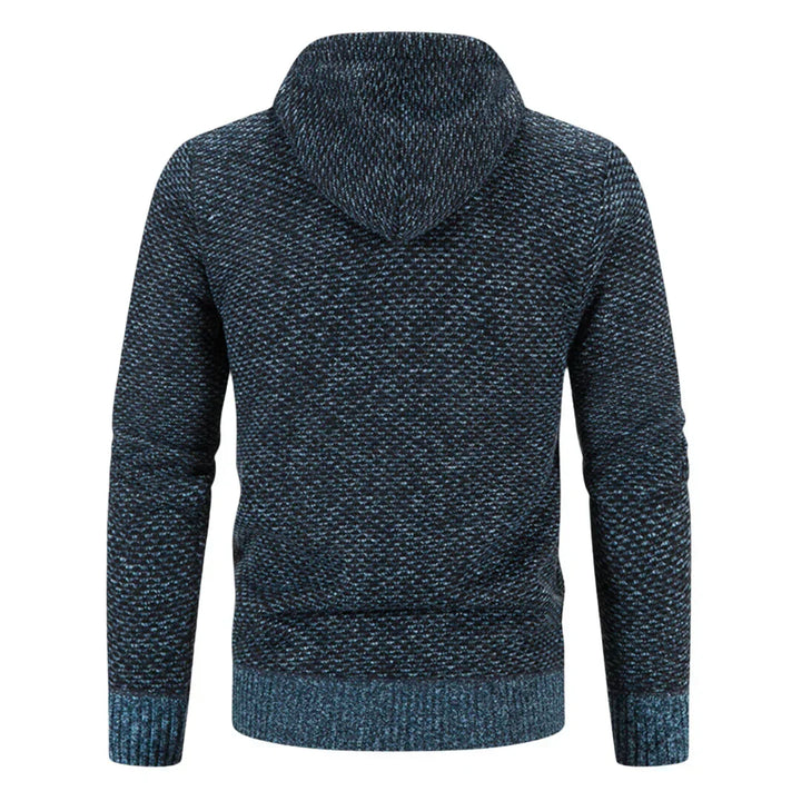 Men's Casual Zip-Up Knit Cardigan Hoodie