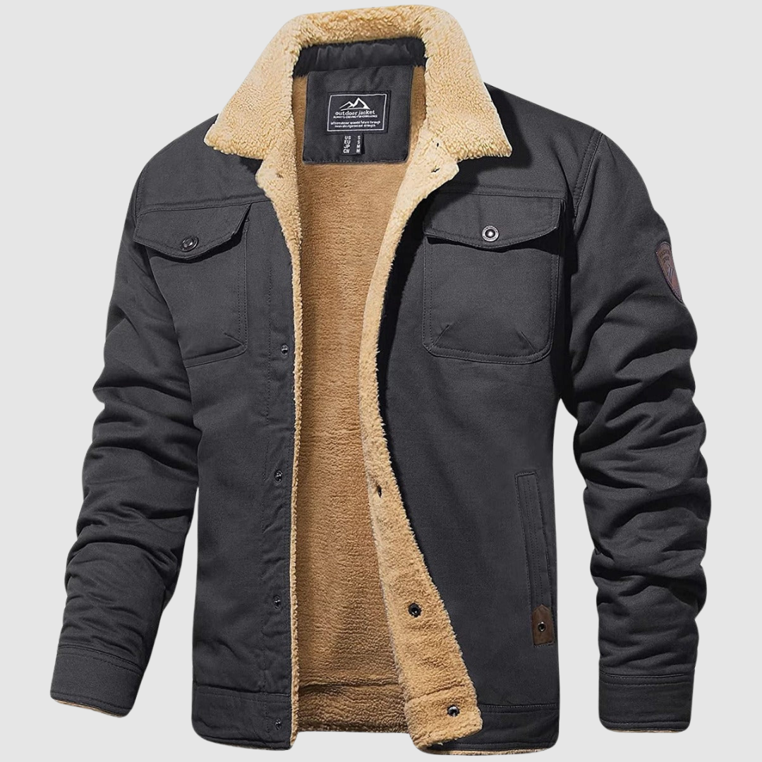 Men's Sherpa-Lined Warm Casual Winter Jacket