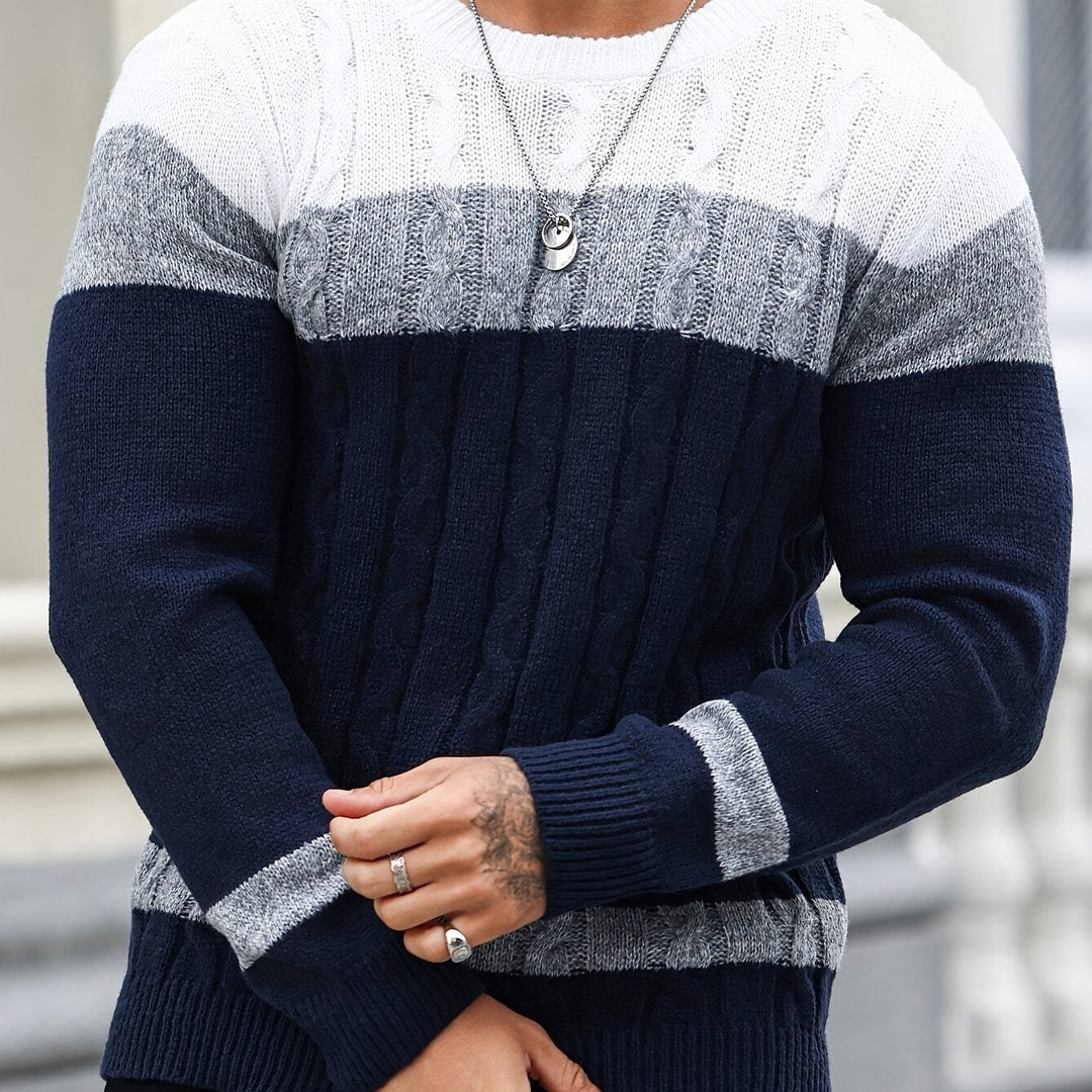 Ethan | Checked Knit Sweater