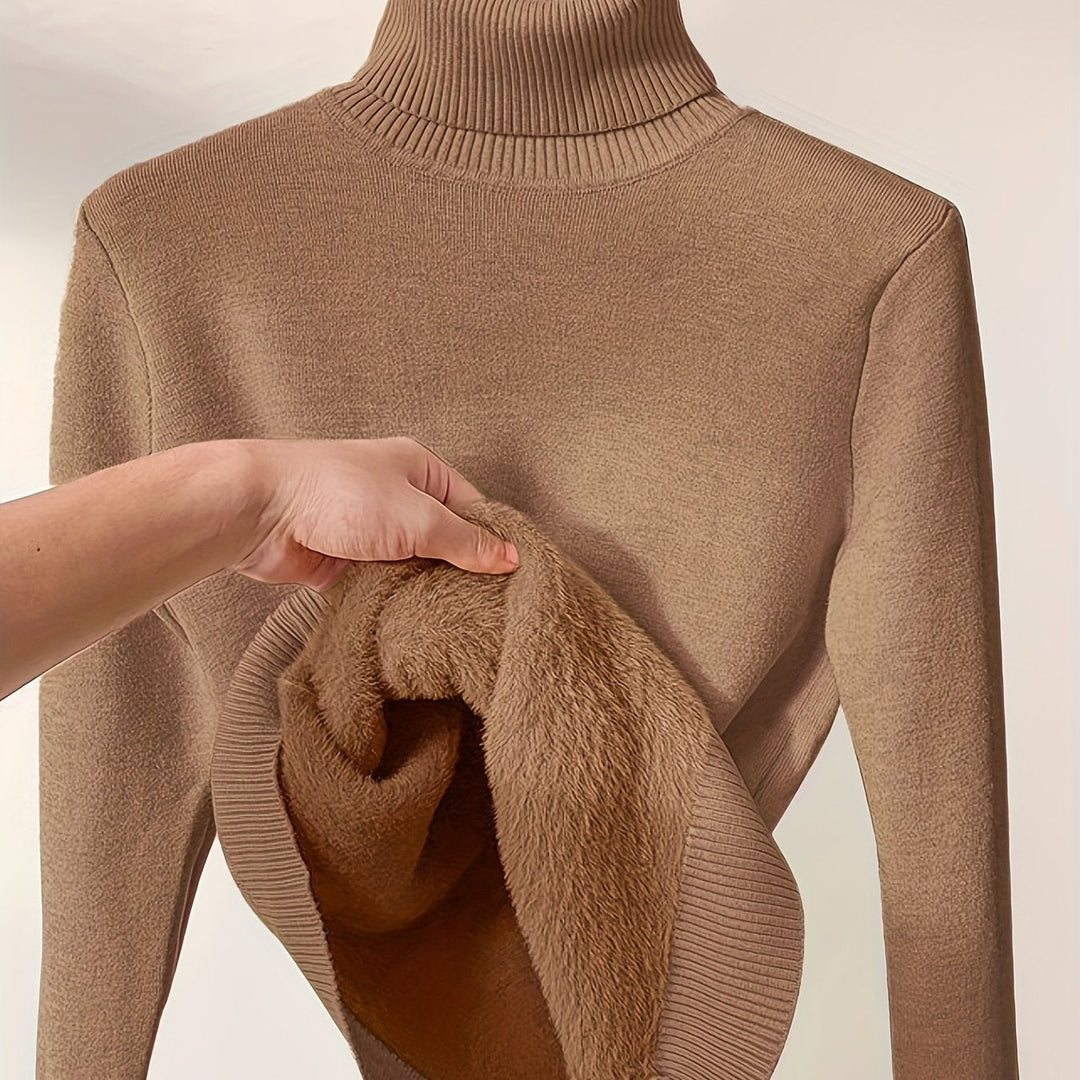 Selena | Cozy Lined High Neck Sweater