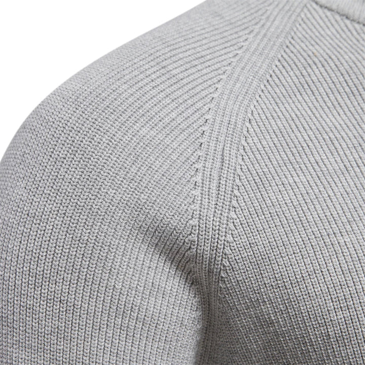 Men's Knitted Quarter-Zip Classic Ribbed Sweater