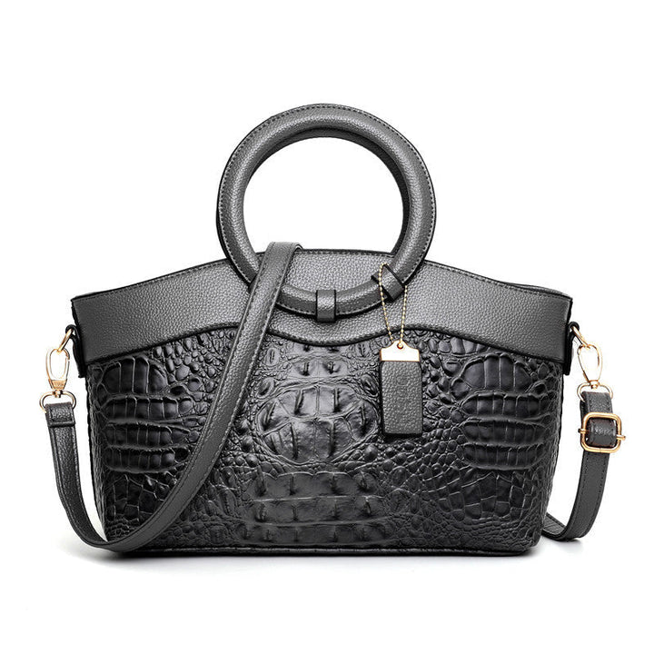 The Adrienne Crocodile-Pressed Vintage Leather Bag