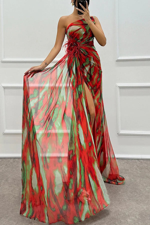 Elegant Vibrant Flowy A-Line Maxi Dress for Women&