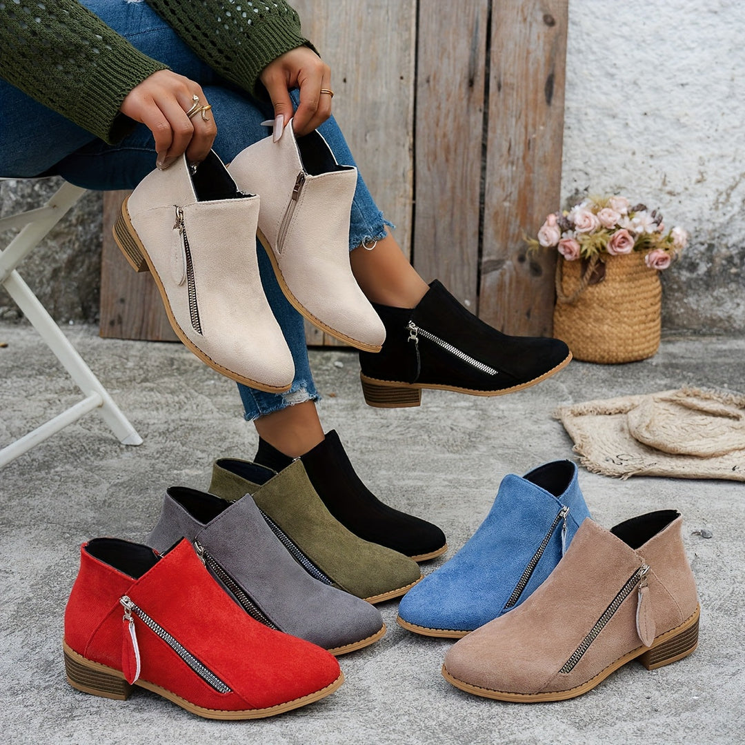 Bianca | Daily Ankle Boots with Side Zipper