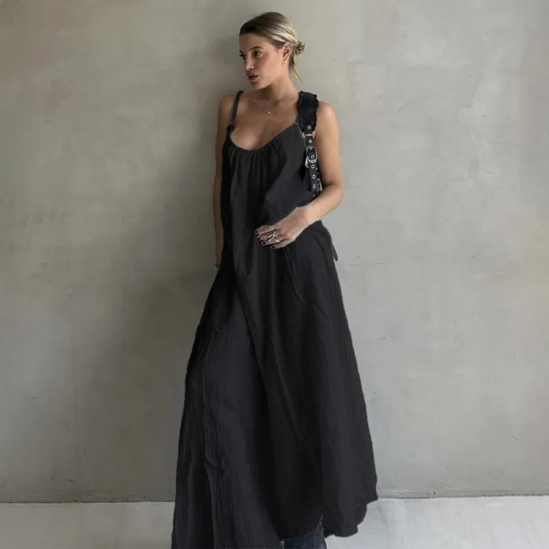 Ella | Women’s Maxi Dress with Ruching and Straps
