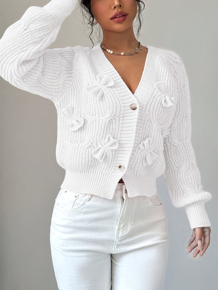Juniper | Soft Cardigan with Bow Detail and Long Sleeves