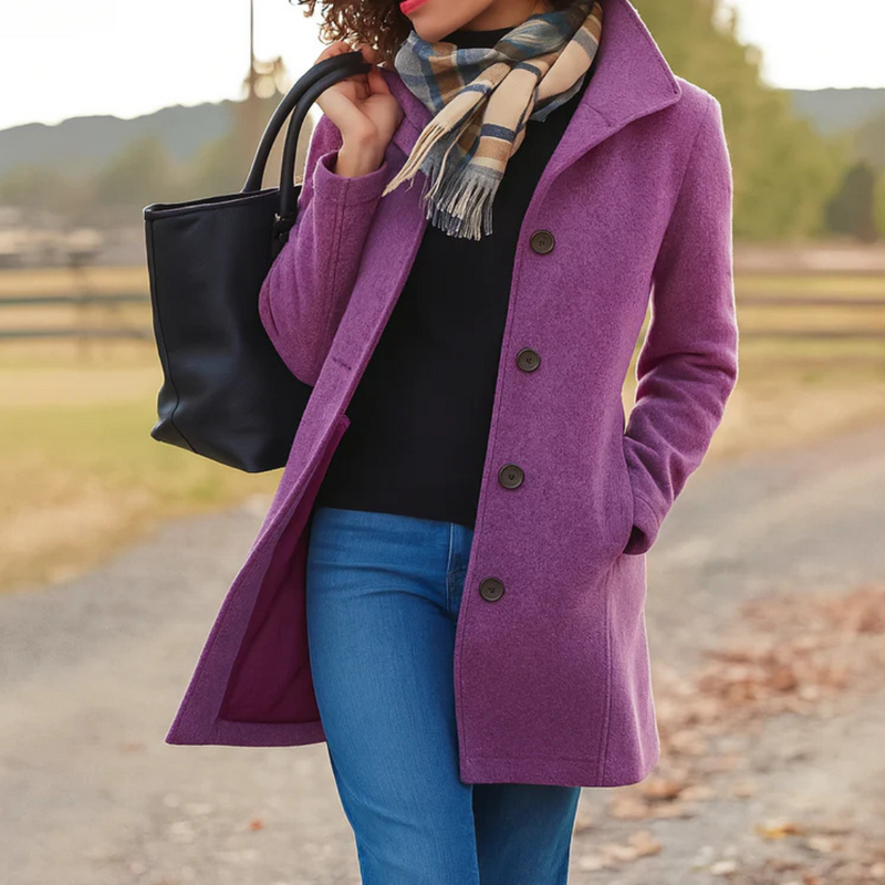 Ladies Classic Button Coat