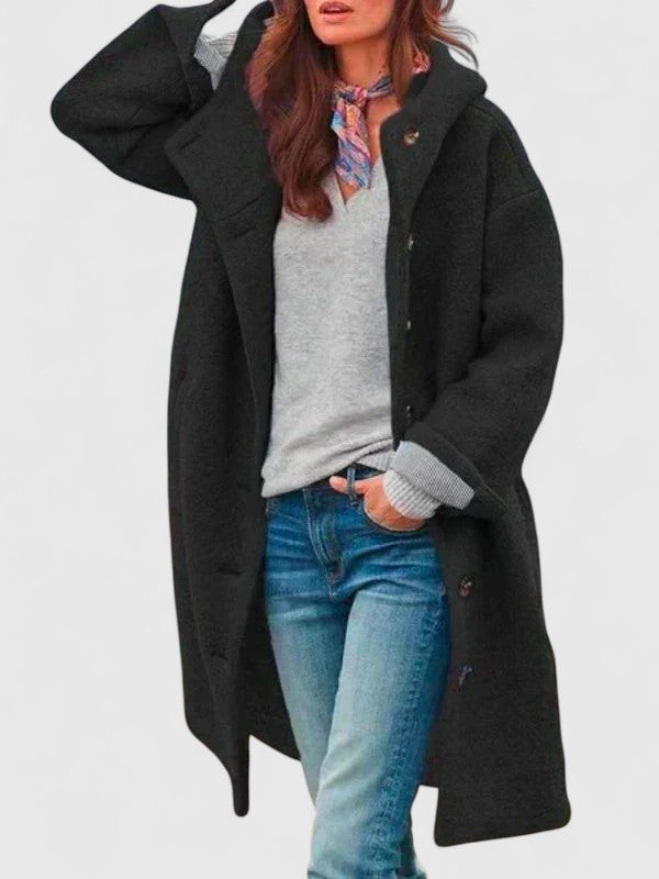 FREYA – TEXTURE RICH HOODED COAT