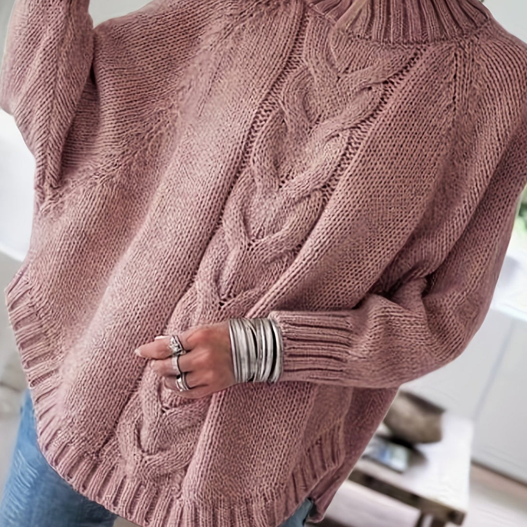 Gwendolyn | Cable Knit High Neck Sweater
