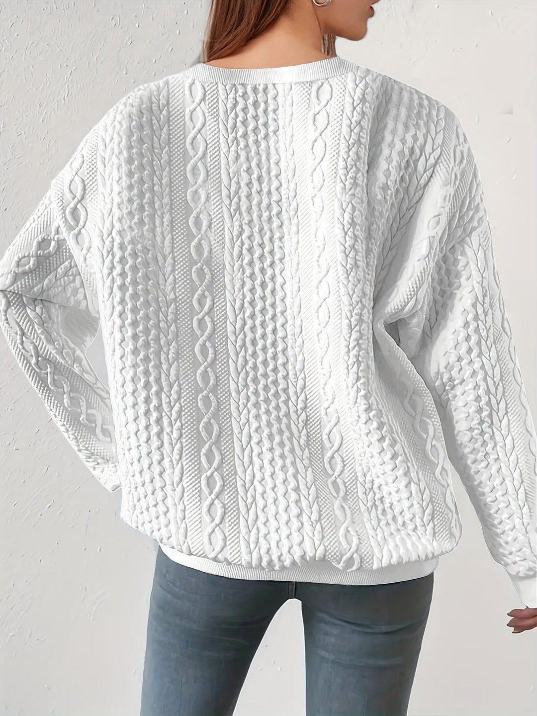 Joyce | Textured Cable Knit Sweatshirt