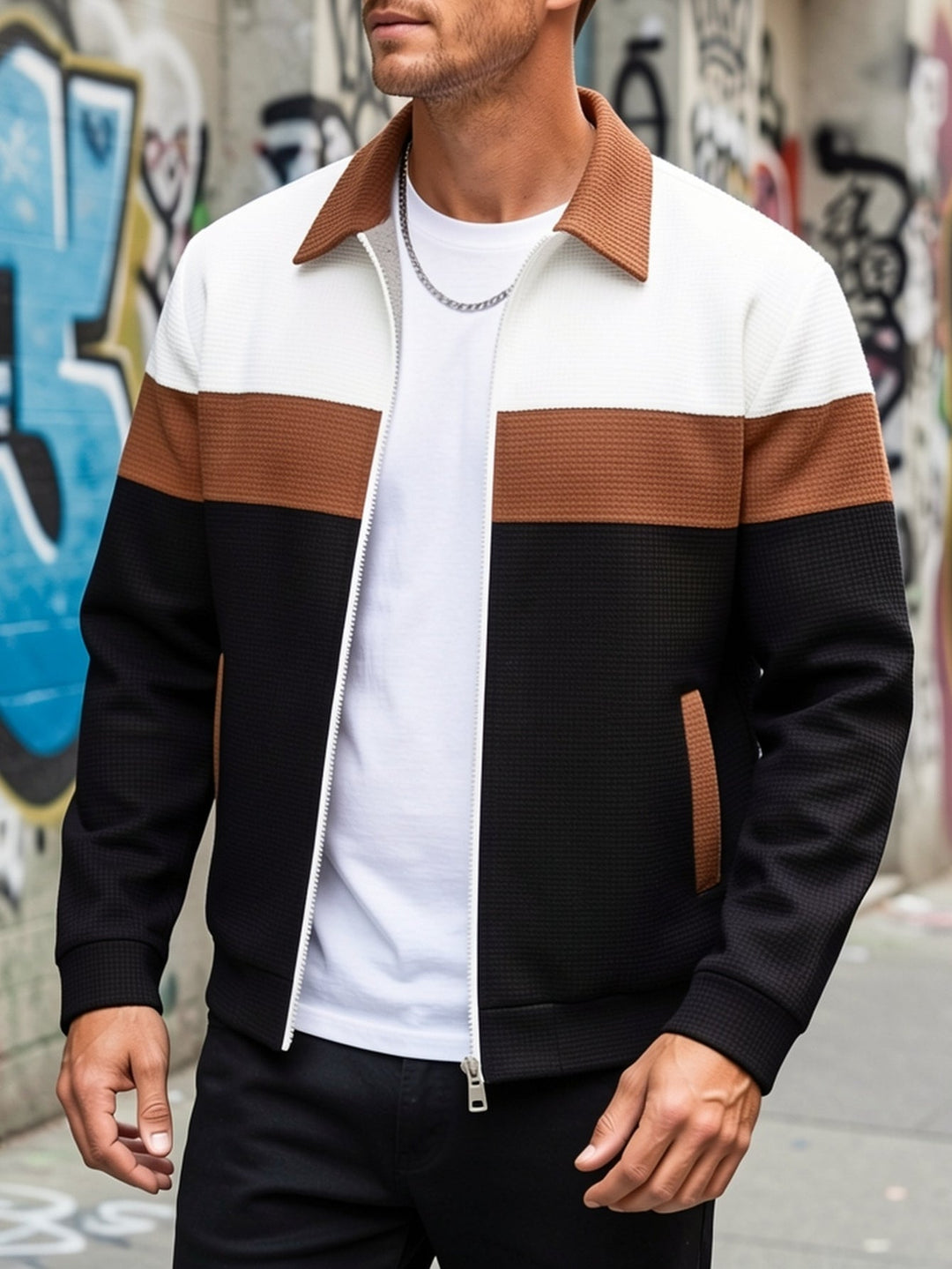 Cameron | Color Block Zip-Up Jacket