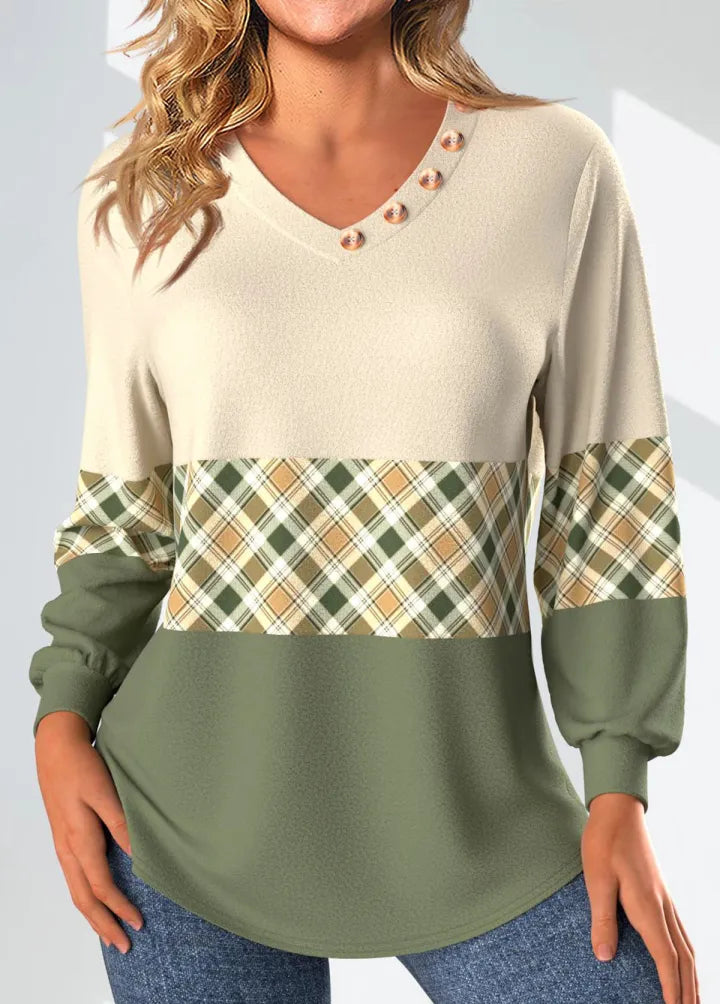 Annelie | Sweater with Check Detail